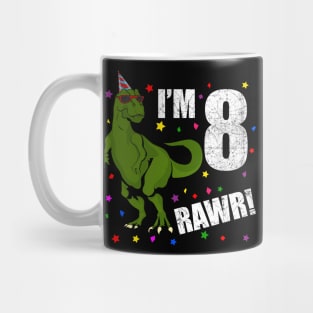 Bday Kids 8 Years Old Dinosaur Birthday Mug